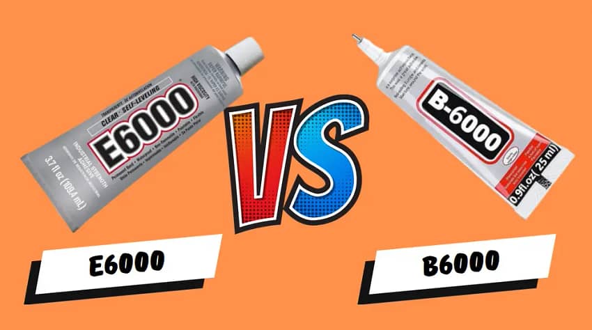 As with most things, they each have their strengths and weaknesses. E6000 has a thicker formula that gives you more open time for adjustment but can get messy. B6000 dries faster for those time-critical repairs but isn't as forgiving.