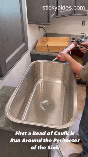 use DAP 100% Silicone Waterproof Sealant around the sink